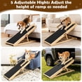 thumbnail image 7 of Dog Ramp for Couch, Bed or Car, Wooden 44" Long Pet Stairs for Small & Large Old Dogs & Cats, Hold up to 200lb, 5 Adjustable Height from 14.96" to 22", Portable Doggie Steps, Excellent Traction, 7 of 7