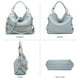 thumbnail image 3 of Bolso Hobo Dasein de cuero vegano con strass para mujer, color azul claro, 3 of 6