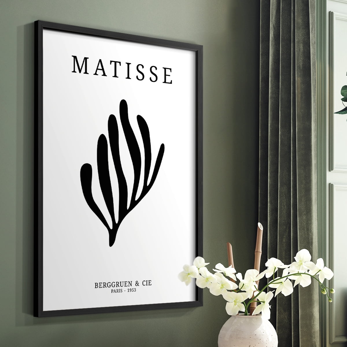 Matisse CDXIV in Black Solid Wood Framed Print No Nail Hanging