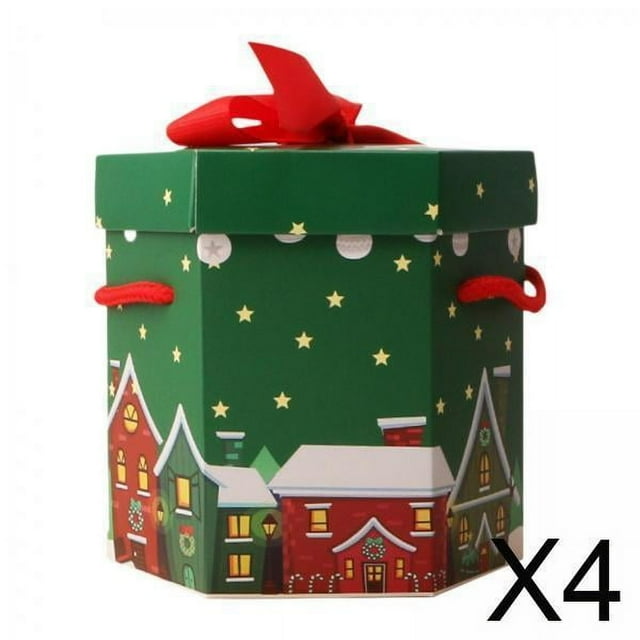 Caja de dulces navideñas,Caja de dulces navideñas Caja de noche pacífica Regalo,Caja de regalo navideña Caja de golosinas Caja de refrigerios,Caja de regalo de papel festivo Cajas