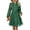 Dark Green, variant on Womens Long Sleeve Fall Dresses 2025 Button Up Waist with Belt A-Line Mini Dress Casual Fall Winter Dress Wine Red M