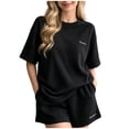 thumbnail image 2 of CAZOFW Womens Pajamas,Short Sleeve Crew Neck Top Shorts Set,Soft Lounge Sleepwear Casual Pjs Sizes M-2X, 2 of 6