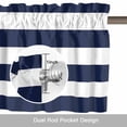 thumbnail image 6 of Navy Blue White Stripes Simple Window Valance for Kitchen, Geometric Rod Pocket Short Curtain for Small Windows, Light Filtering Decorative Valance, 56 x 16 Inch, 1 Panel, 6 of 9