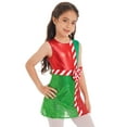 thumbnail image 2 of Miutii Kids Girls Sleeveless Sequins Back Cutout Dance Dress Christmas Santa Claus Stage Performance Clothes Red 16, 2 of 7