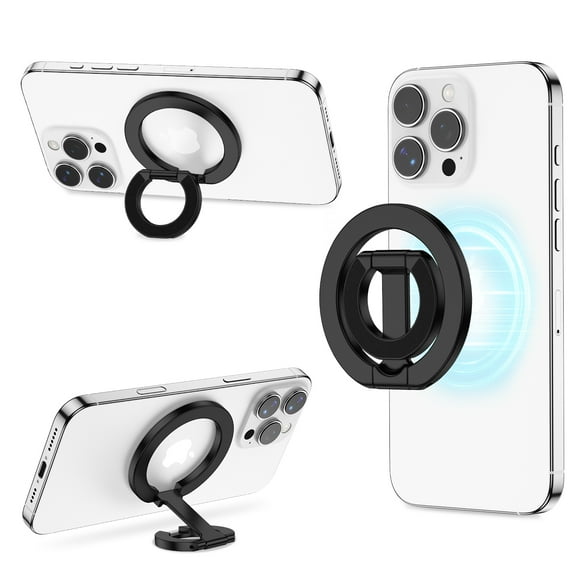 Magnetic Phone Ring Holder for MagSafe,Flexible 360° Rotation Two-Sided Magnet Finger Ring Grip Stand Holder Cell Phone Finger Ring Kickstand Mag-Safe Accessories for iPhone 16/15/14/13/12 Series