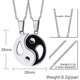 thumbnail image 5 of Collar colgante Yin Yang Bff parejas 2 piezas acero Inoxidable 19.6, 5 of 5