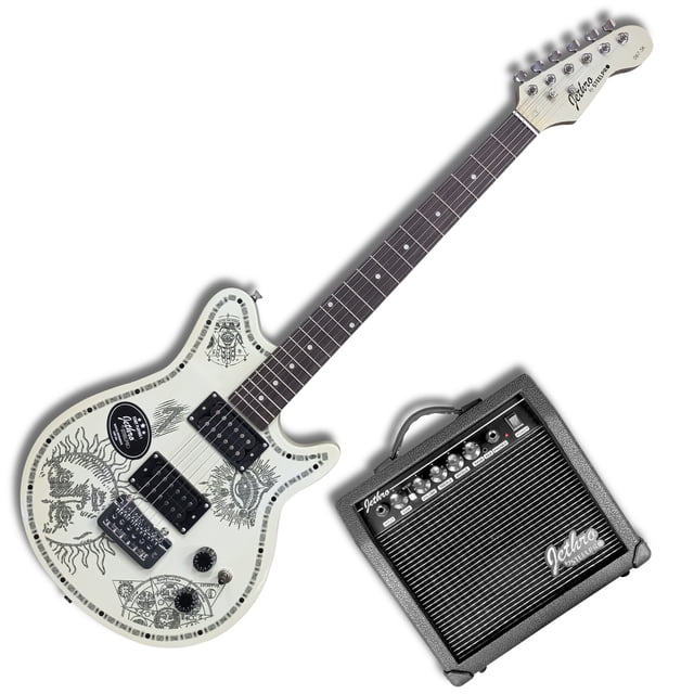 Paquete Guitarra Electrica Series Jethro By Steelpro 067-sk Color Tattoo Orientación de la mano Diestro