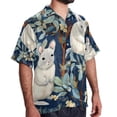 thumbnail image 2 of Cat Men's Poplin Casual Printed Button Down Short Sleeve Summer Beach Shirts Unisex, 2 of 6