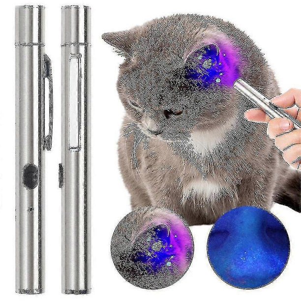 Lámpara de detección de hongos para perros y gatos Wood's Light USB, lámpara de detección de musgo, lámpara de detección de enfermedades de la piel de mascotas 365 UV Black Mirror 365