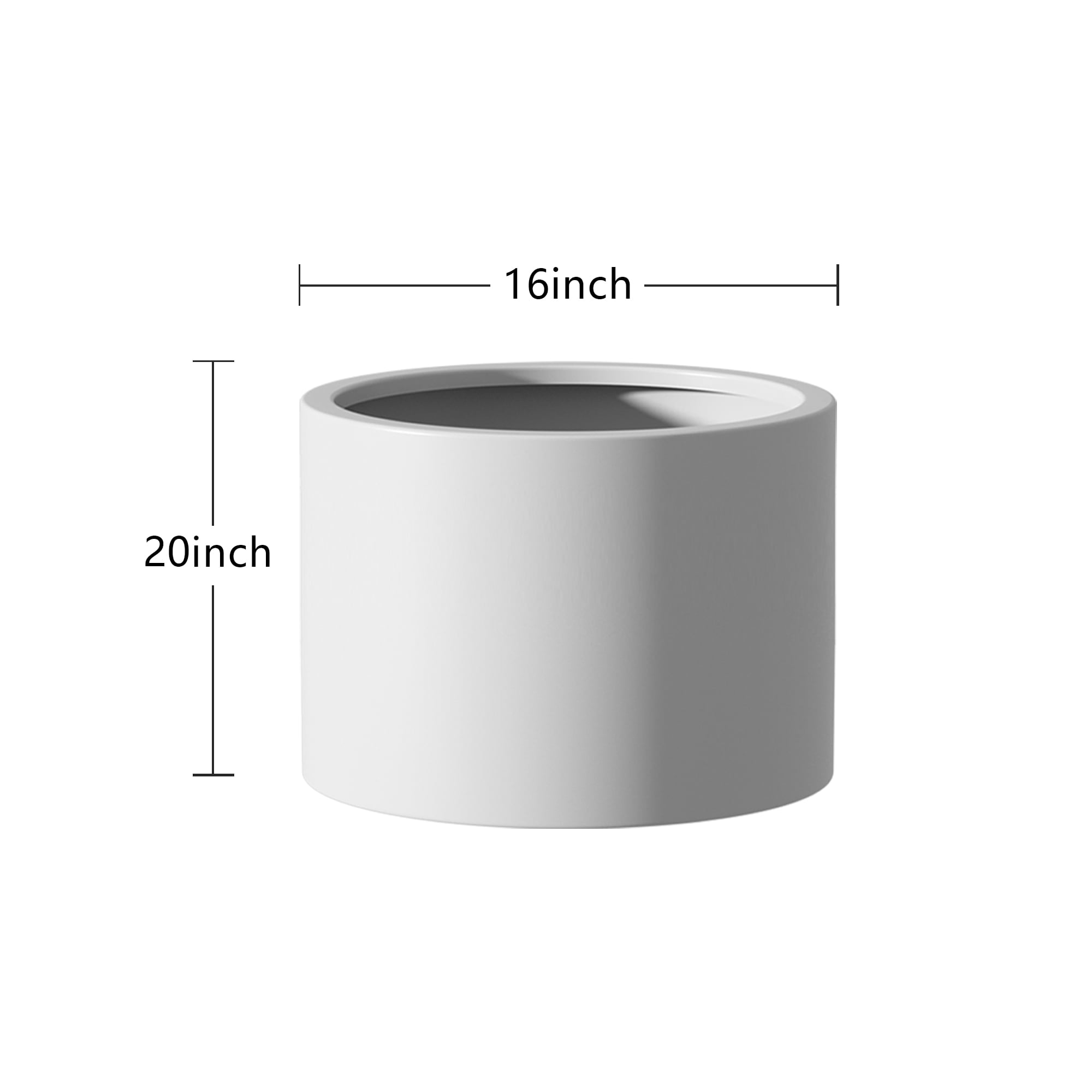 MAYEERTY 16*20"Outdoor Heavy Duty Metal Round Garden Bed,Pre-Rusted Planter Box for Herbs & Flowers, White