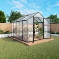 thumbnail image 4 of 8x10 FT Polycarbonate Greenhouse, Heavy Duty Aluminum Frame Walk-in Greenhouse for Backyard Gardening, Stable for All Seasons, 4 of 12