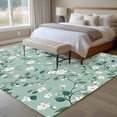 thumbnail image 5 of White Teal Spring Floral Large Area Rugs for Bedroom Living Room, Non Slip Carpet Bedside Rug, Watercolor Flowers Summer Botanical Rectangular Floor Cover Kitchen Accent Rug 5'x8' for Office, 5 of 9