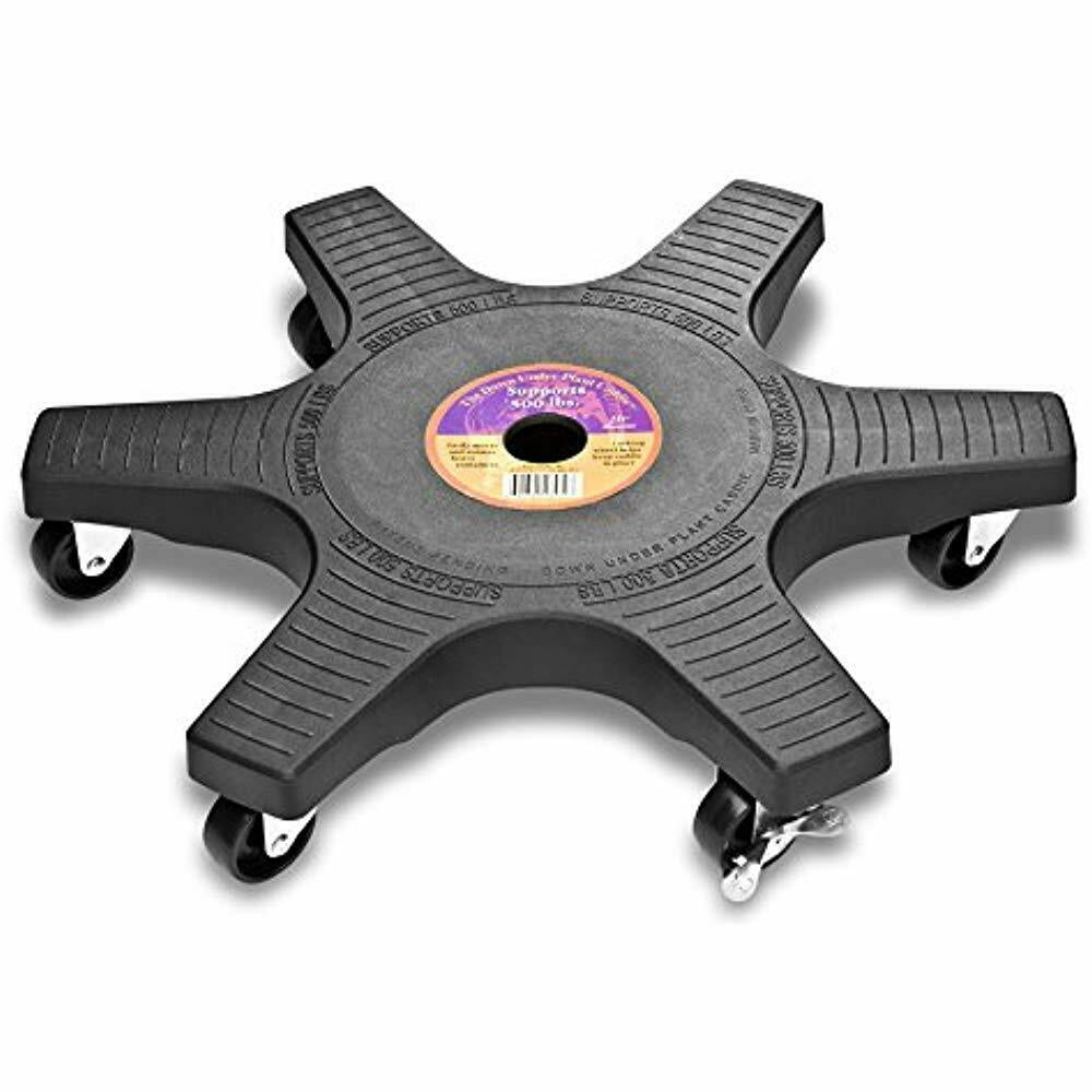 20410 Caddies Down Under Plant Caddy, Black, 20Inch Caster Garden