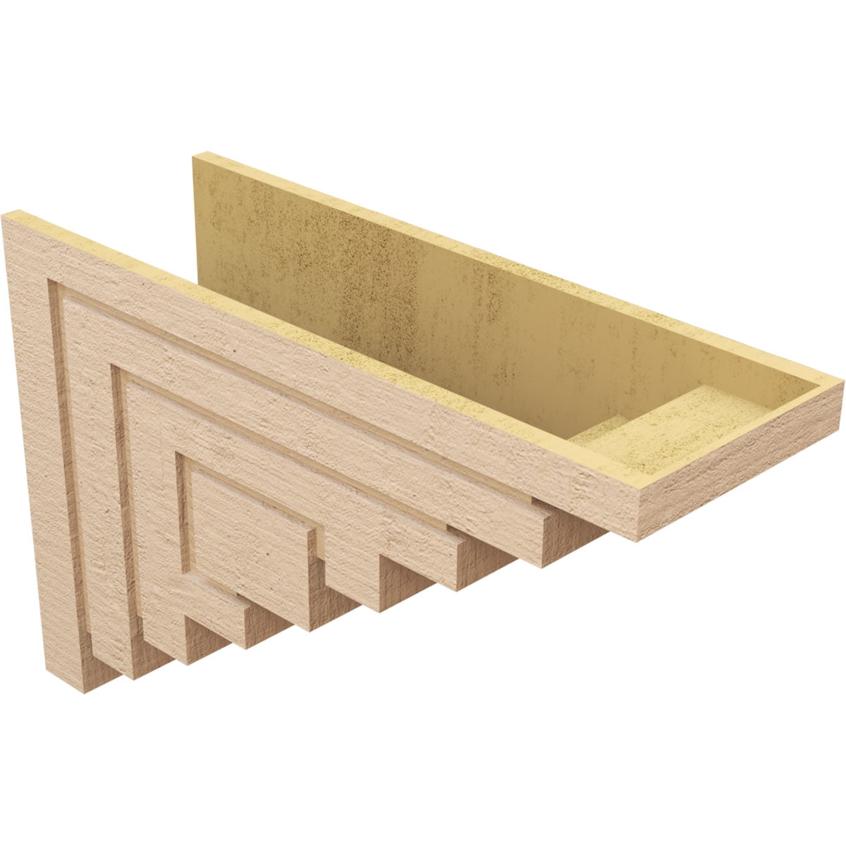 12"W x 36"D x 24"H Classic Landon Rough Cedar Woodgrain TimberThane Corbel, Primed Tan
