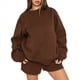 thumbnail image 2 of Suéteres de Cuello Redondo de de Gran Tamaño para Mujer, Tops Bonitos para Otoño e Invierno, Ropa Preppy para Chicas Adolescentes Café L, 2 of 9