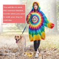 thumbnail image 4 of Colorful Rainbow Tie Dye Spiral Pattern Wearable Oversized Blanket,Wearable Blanket Hoodie for Adults,Cozy Hooded Blankets with Super Pockets,Super Warm Fuzzy Pullover for Women & Men, 4 of 6