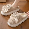 thumbnail image 4 of Women's Lovely Bowknot Comfortable Cotton Slippers for Indoor Home House Walking, 4 of 15