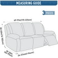 thumbnail image 2 of Stretch Recliner Sofa Covers for Reclining Couch, Jacquard 3 Seat Furniture Protector with Elastic Bottom for Kids and Pets (Grey), 2 of 7