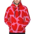thumbnail image 4 of Hoodies for Men - Red Love Heart Long Sleeve Comfrt Men'S Fashion Hoodies & Sweatshirts, Sweatshirts for Men Hoodies Pullover Clothing Clothes with Pouch, 4 of 7