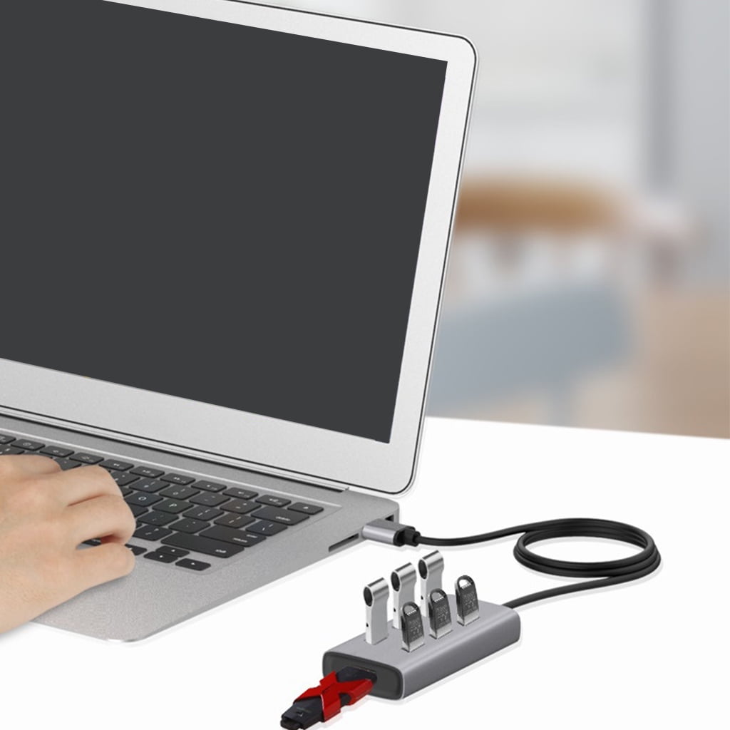 lanema 7 Ports USB 3.0 HUB, USB Extension All Aluminum Fuselage Computer Accessories with Independent Power Supply Port