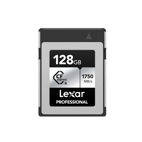 Lexar Carte Mémoire Professionnelle CFexpress Type B Silver Series, pour Photographes, Vidéastes, jusqu'à 1750/1300 MB/s, Vidéo 8K (LCXEXSL128G-RNENG)