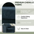 thumbnail image 5 of UIXE Swivel Accent Chair for Living Room, Modern Upholstered Barrel Arm Chair, Comfy Club Reading Chairs for Adults, Chenille Navy, 5 of 8