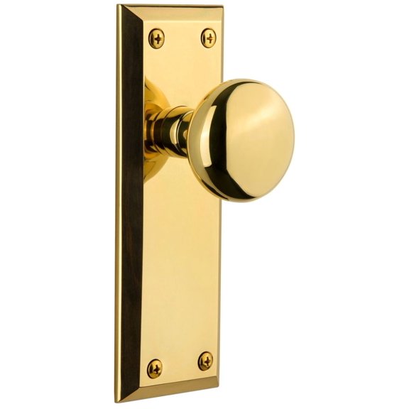 Grandeur Favfav_Sd_Na Fifth Avenue Solid Brass Rose Single Dummy Door Knob - Brass