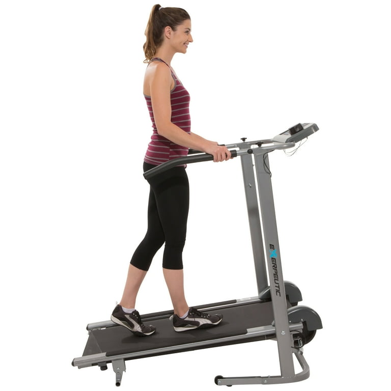 Exerpeutic 100XL High Capacity Magnetic Resistance Manual Treadmill with Heart Pulse System