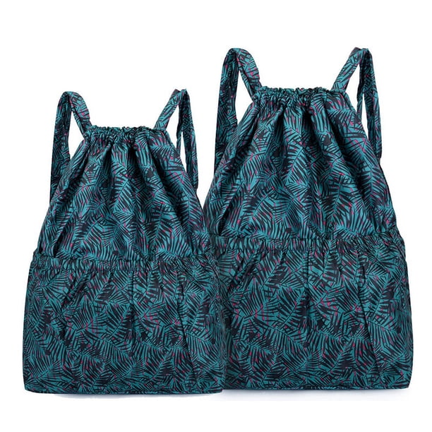 Mochila de gran capacidad con cordón, bolsa de compras portátil plegable para mujer, bolsa de viaje ligera para exteriores