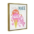 thumbnail image 5 of Stupell Industries Make My Heart Melt Summer Ice Cream Treat Graphic Art Metallic Gold Floating Framed Canvas Print Wall Art, Design by Dominika Godette, 5 of 5