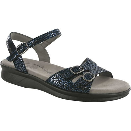 

Women s SAS Duo Ankle Strap Sandal Gold Linen Leather 8.5 WW