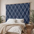 thumbnail image 3 of Wavy Lines Tapestry for Bedroom Wall Hanging Tapestry, Abstract Minimalist Pattern Navy Blue Ceiling Backdrop Tapestries Poster Blanket Wall Decor for Teens Room Living Room Dorm 39" x 59", 3 of 8
