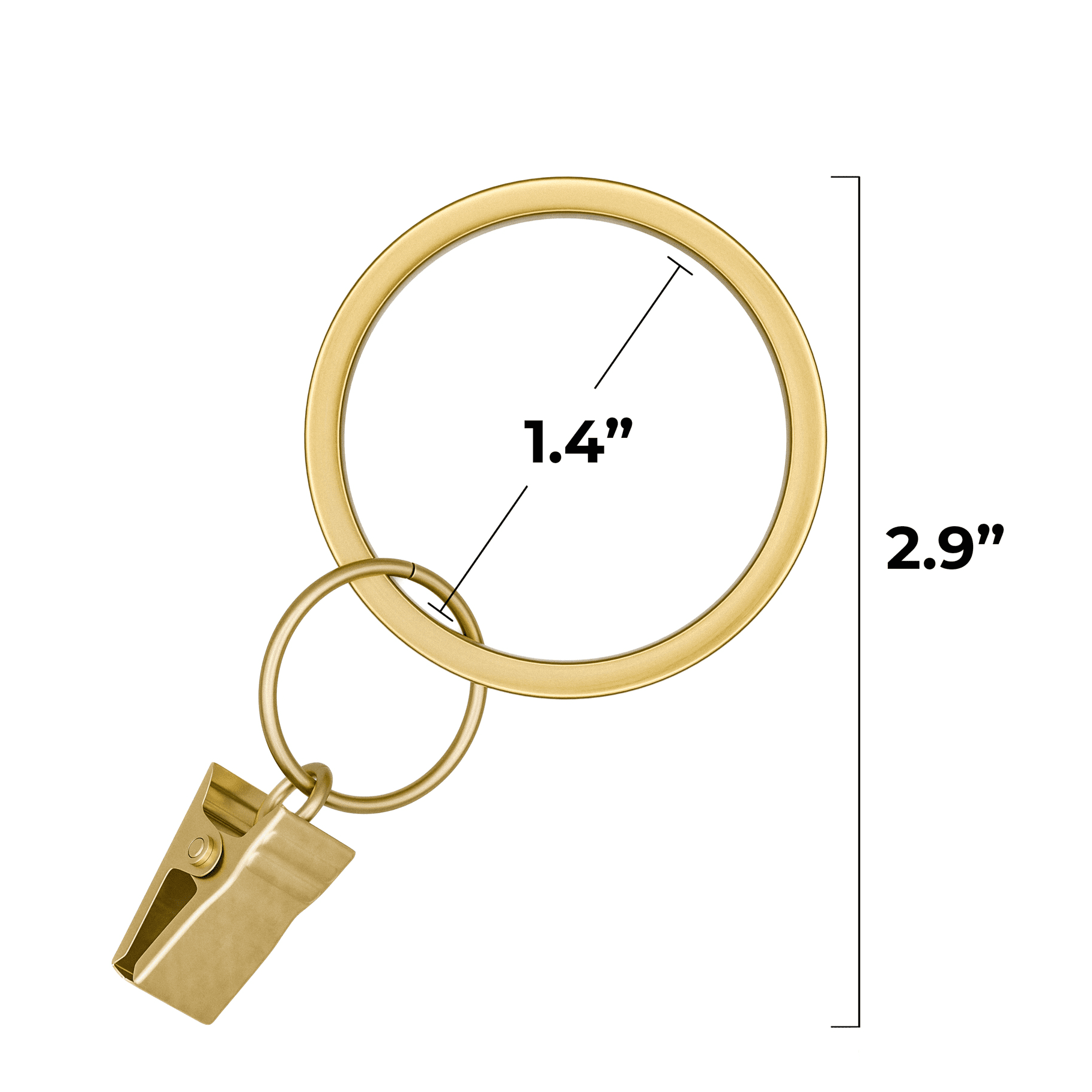 Better Homes & Gardens Plated Brass Curtain Clip Rings (7 Pack)