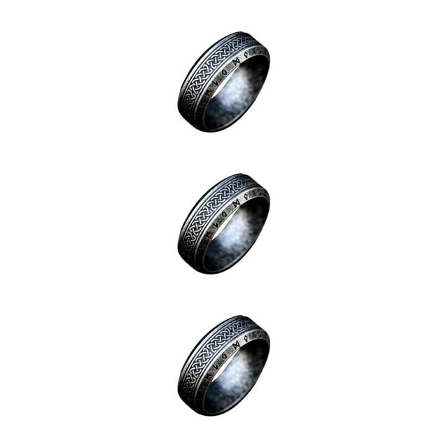 Sonducket Anillo de acero vintage unisex para individuos a la moda anillo para hombres regalos para amigos anillos plata antigua 12 Type1 NO1
