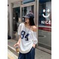 thumbnail image 3 of Y2K Goth Kwaii K-fashion Prints T-shirt T shirt Women Casual Loose Number Crop Top Off Shoulder Sexy Tee Tshirt Woman Clothing, 3 of 24