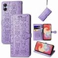 thumbnail image 1 of Funda Cartera FOXDOCK para Samsung Galaxy A04E , Flip PU con Relieve de Gatos y Perros, Tarjetero y Soporte, 1 of 6