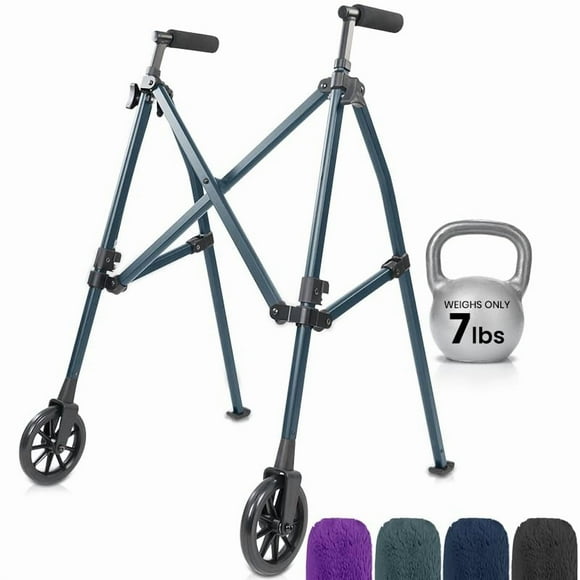 Andador ligero Vive para personas mayores: angosto y plegable con ruedas para espacios reducidos. Ligero para mantener el equilibrio, compacto para puertas, plegable. Portátil y plegable para viajes.