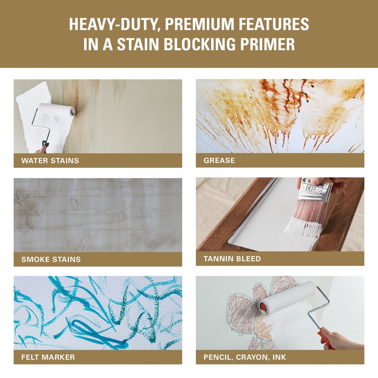 KILZ 3 Premium Interior/Exterior Primer, Quart Water-Based photo 4