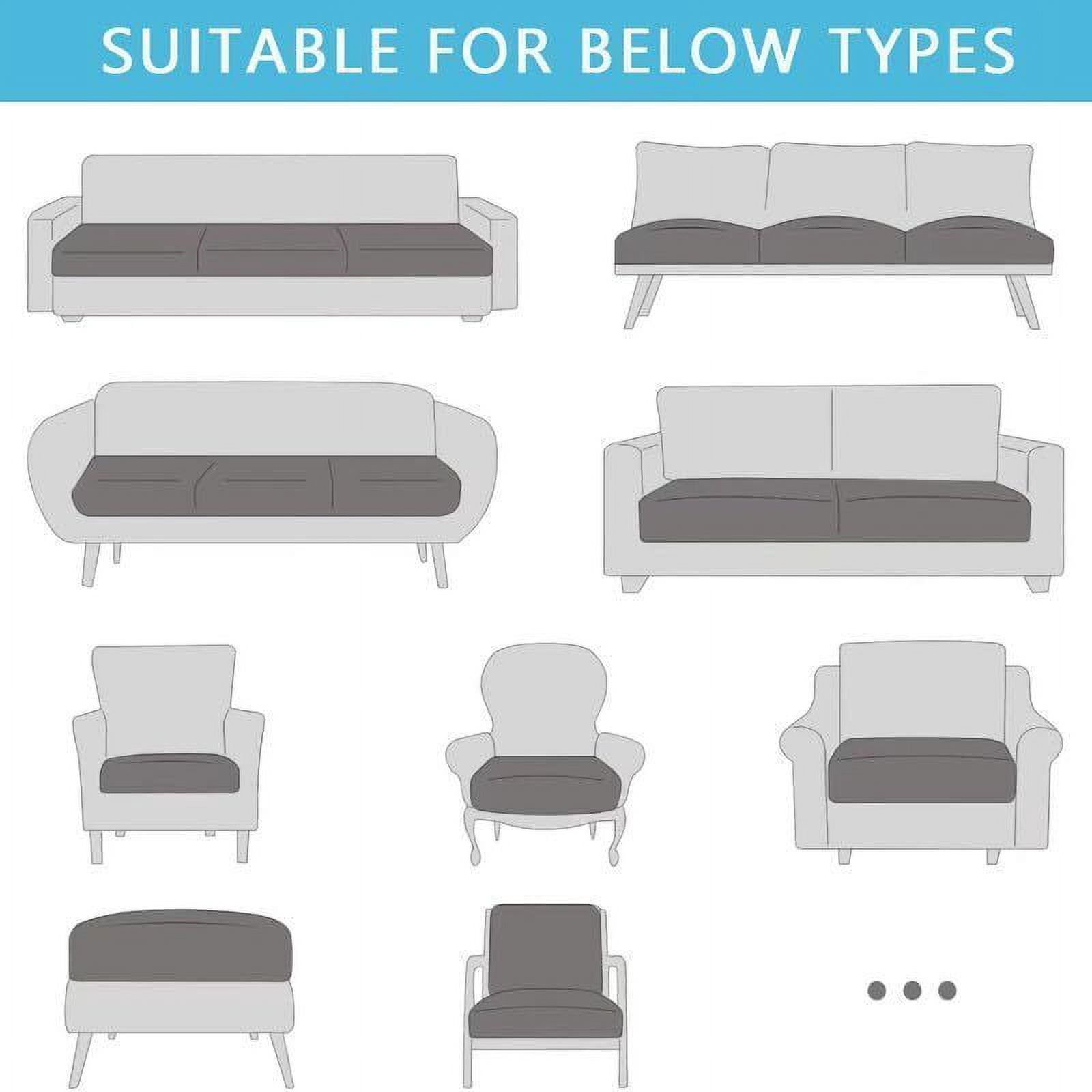 JIAN YA NA Outdoor Waterproof Couch Cushion Covers, Stretch Individual Patio Chair Cushion Outdoor Seat Cushion Pad Replacement Sofa Cushion Protector Sofa Slipcover (Black, 2Pcs)