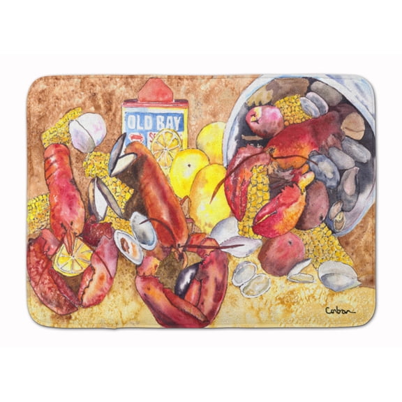 Carolines Treasures 8719RUG Lobster with Old Bay Machine Washable Memory Foam Mat 19 X 27" multicolor