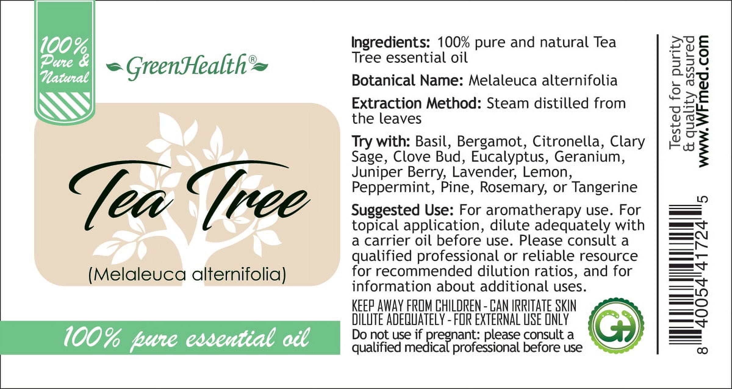 Tea Tree Oil – 8 fl oz (237 ml) Aluminum Bottle w/Plug Cap – 100% Pure Essential Oil
