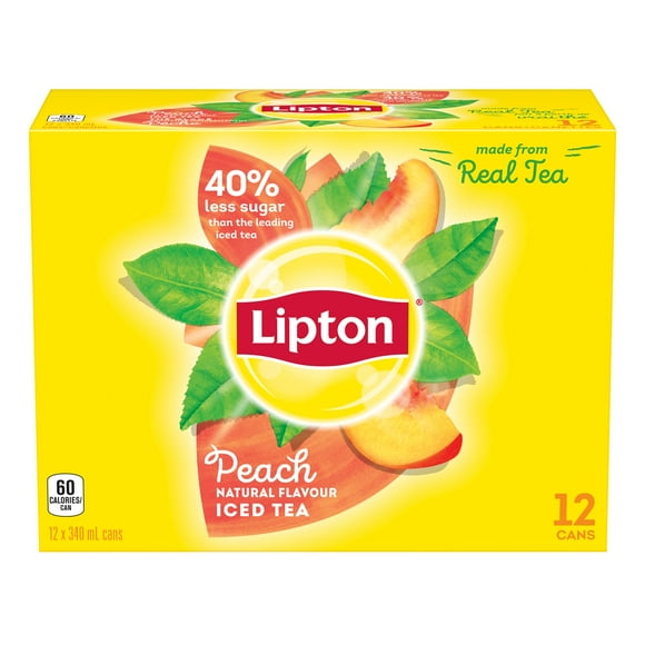 Lipton Peach Iced Tea 12 x 340mL, Cans, 12x340mL