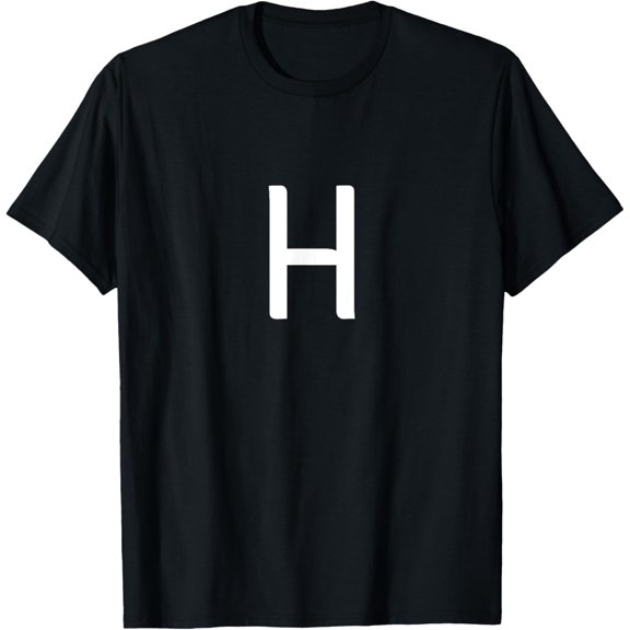 Letter H - Minimal Capital Alphabet To Spell Words Or Names T-Shirt men and women can wear, black, white, gifts