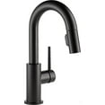 thumbnail image 1 of DELTA (FAUCETS) Robinet de Cuisine à Poignée Unique Trinsic avec Pulvérisateur Rétractable et Tête de Pulvérisation à Ancrage Magnétique, Noir Mat 9959-BL-DST, 1 of 6