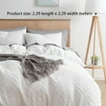 thumbnail image 2 of Boho Duvet Cover Queen - Boho Bedding Sets & Collections, Textured Queen Duvet Cover Set, 3 Piece Tufted White Duvet Cover with Zipper Closure for Apartment,Dorm, Hotel, 2 of 5