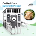 thumbnail image 4 of Ktaxon Outdoor Wooden Playhouse for Kids with Solar Lights, 61-Piece Pretend Kitchen Set, Black & White, 4 of 8