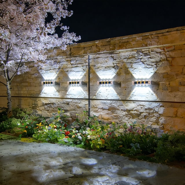 weibbin Solar Wall Lights Outdoor Garden Fence Light Waterproof LED Landscapes for Patio Yard Gate Pathways