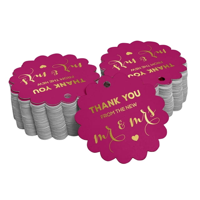 Inkdotpot 100 Pack Thank You From The New Wedding Favor Paper Tags Craft Real Gold Foil Hang Tags
