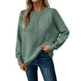 thumbnail image 2 of Womens Sweaters Fall Casual Long Sleeve Light-Weight Oversized Pullover Sweater Tops Mint Green L, 2 of 7