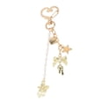 thumbnail image 3 of Unique Bargains 1 Pc Handbag Charm Keychain Beads Bag Accessories Gold Tone Beige, 3 of 6